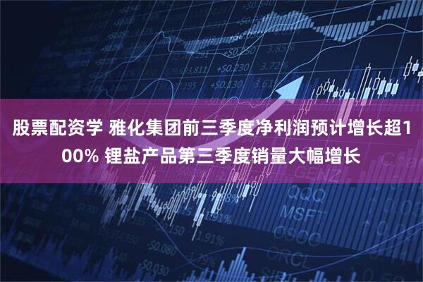 股票配资学 雅化集团前三季度净利润预计增长超100% 锂盐产品第三季度销量大幅增长
